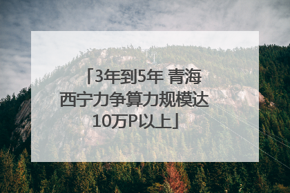 3年到5年 青海西宁力争算力规模达10万P以上