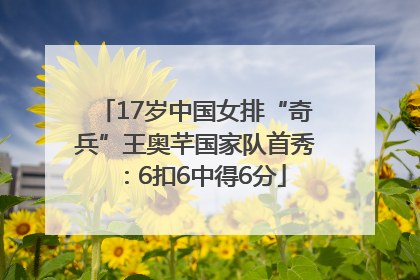 17岁中国女排“奇兵”王奥芊国家队首秀：6扣6中得6分