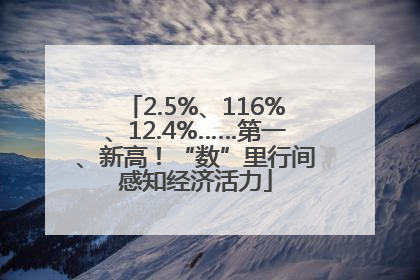2.5%、116%、12.4%……第一、新高！“数”里行间感知经济活力