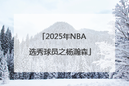 2025年NBA选秀球员之杨瀚森