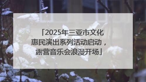 2025年三亚市文化惠民演出系列活动启动，露营音乐会浪漫开场