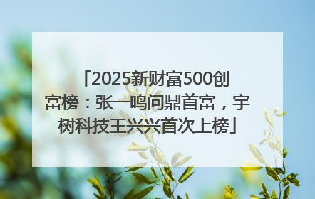 2025新财富500创富榜：张一鸣问鼎首富，宇树科技王兴兴首次上榜