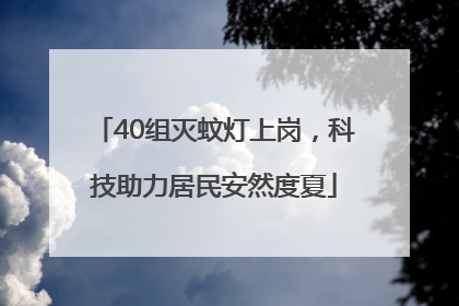 40组灭蚊灯上岗，科技助力居民安然度夏