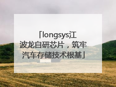 longsys江波龙自研芯片，筑牢汽车存储技术根基
